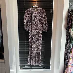 Sea New York Purple and White Ruffled Tiered Gown